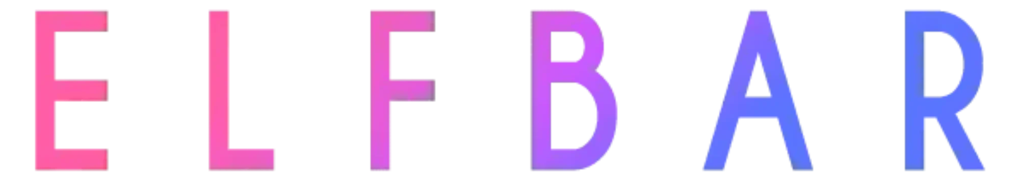 Verlaufendes ELFBAR-Logo mit Farbverlauf von Pink zu Blau auf transparentem Hintergrund. Ideal für Branding und Marketing von ELFBAR E-Zigaretten und Vape-Produkten.